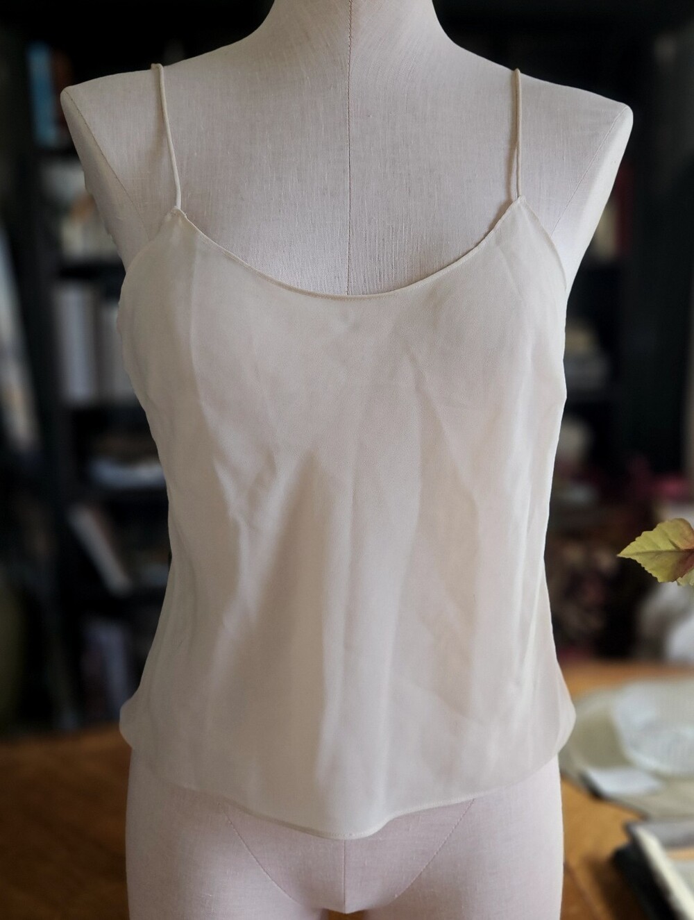 DKNY Sheer Thin Strap Cami Tank Top Beige Small